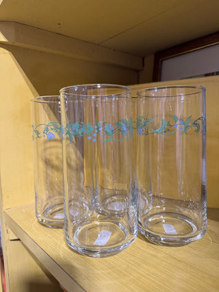 80/90s Crisa Floral Cottage Glasses Set MTS|154617