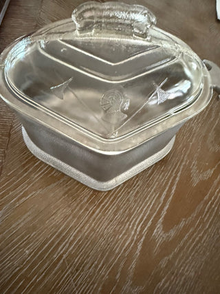 Guardian Service Hammered Aluminum heart shaped Roaster Dutch Oven Glass Lid Vtg  RCD
