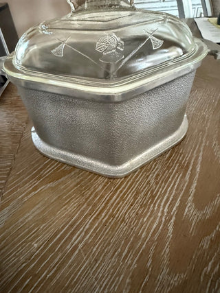Guardian Service Hammered Aluminum heart shaped Roaster Dutch Oven Glass Lid Vtg  RCD