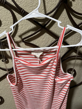 New with Tags Women's Size XL Pink/White Striped Tank Dress RCD|119396