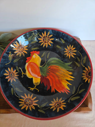 Susan Winget Rooster Sunrise Serving Bowl