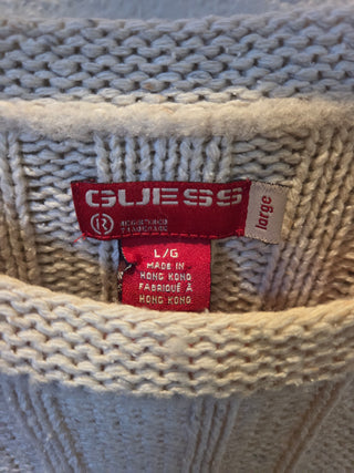Vintage GUESS Cable Knit Sweater (Size Large)
