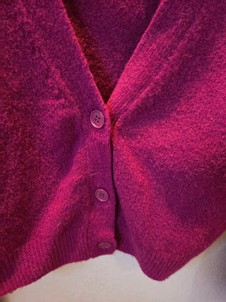 Magenta Open Edit Cropped Sweater (Size Small)