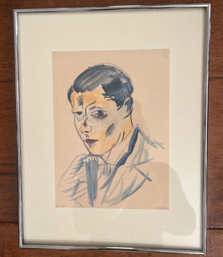 "SELF PORTRAIT" BY ARTIST SULHO SIPILA (EARLY 1900'S) FRAMED REPRODUCTION ARTWORK IN SILVER FRAME WITH FELT BACKING IN NEW CONDITION (KJS) RCD