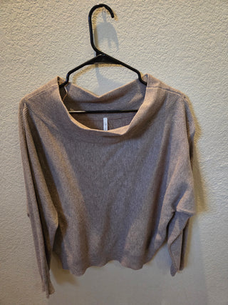 Beige Off Shoulder Sweater (Size Medium)