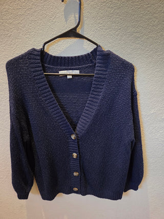 Navy LOFT Button-up Sweater (Size Small)