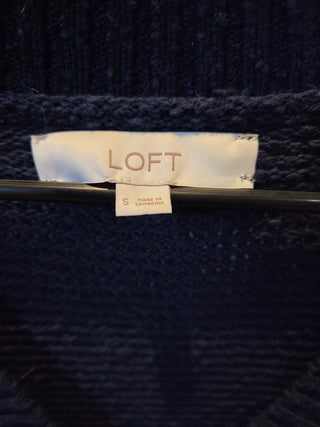 Navy LOFT Button-up Sweater (Size Small)