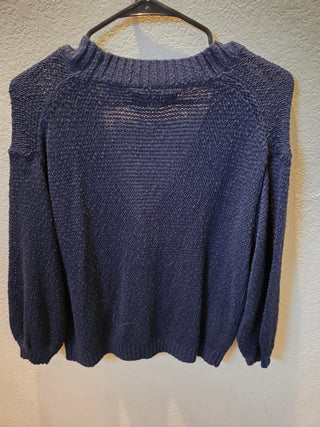 Navy LOFT Button-up Sweater (Size Small)