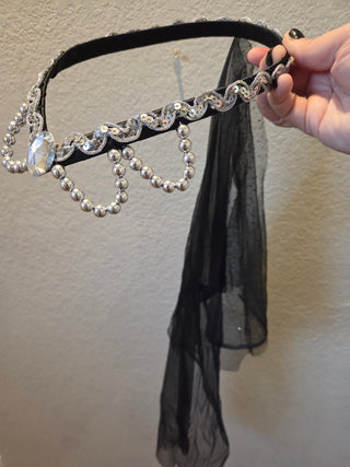 Black Jeweled Headdress w/ Veil