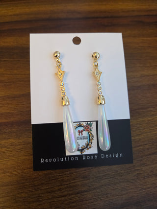 Gold Iridescent Drop Earrings