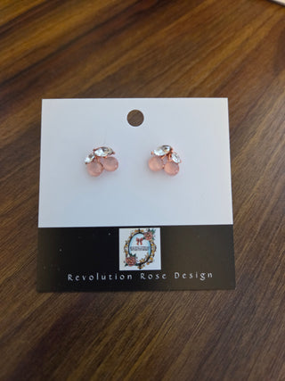 Rose Gold Cherry Stud Earrings