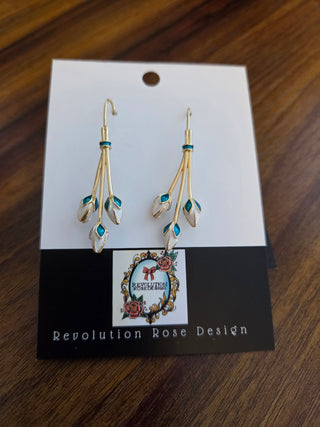 Enamel Floral Drop Earrings