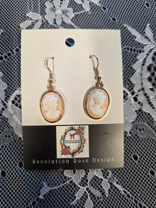 Gold Plated Cameo Earrings