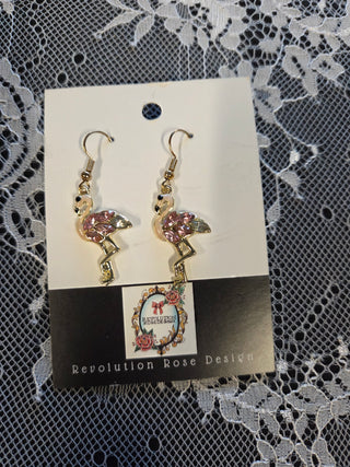 Flamingo Rhinestone Earrings