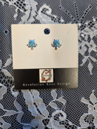 Stainless Steel Turquoise Turtle Earrings