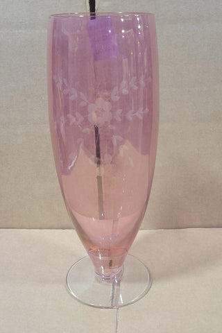Cranberry Etched Vase RCD