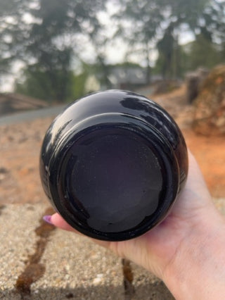 8.5” Wavy Amethyst Art Glass Hand Blown Handkerchief Vase