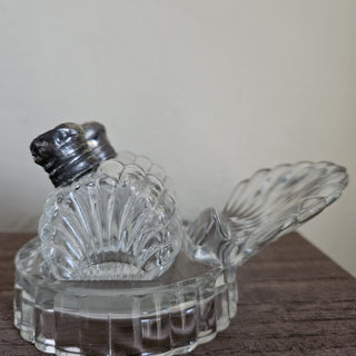 Turkey/Shell Art Deco Pressed Glass S&P Shaker - 3 piece (BRI) - MTS|133023