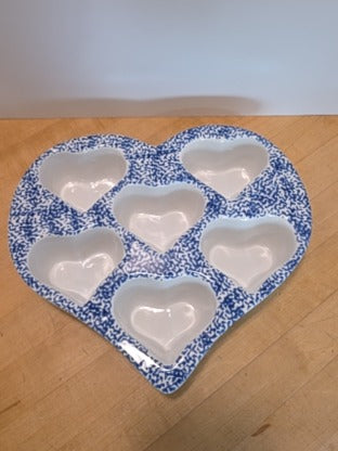 RF PMC Ceramic Blue Heart Baking Dish