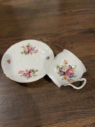 Vintage Thun Bernadotte Pink Flower Tea Cup & Saucer RCD