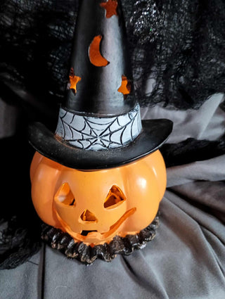 Light up witch's pumpkin rsv|110786
