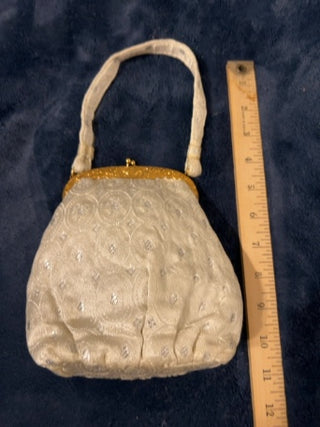 Vintage Mel-Ton White Brocade Wedding Purse
