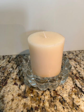 Vintage Glass Pilar Candle Holder    MTS