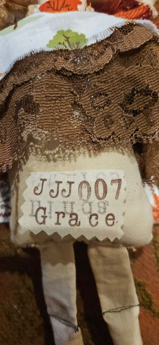 Journal Junction Jenny No. 007-Grace Handmade Art Dolll w/Mini Journal OOAK Cloth Doll