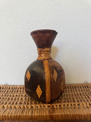 Leather wrapped vase - MTS|100751
