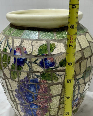 Vintage Mosaic Flower Plantar Pot Vace Napco #62 VV MTS
