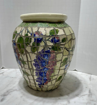 Vintage Mosaic Flower Plantar Pot Vace Napco #62 VV MTS