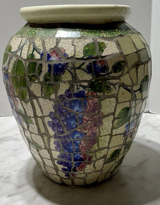 Vintage Mosaic Flower Plantar Pot Vace Napco #62 VV MTS