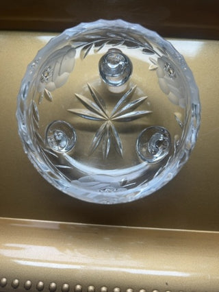 Vtg.Small Footed Cut Crystal Candy Dish