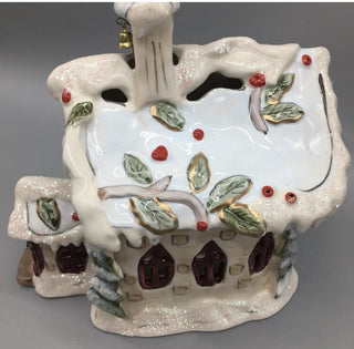 Blue Sky Clayworks Christmas Silent Night Church Tea Light candle holder 13" #62 VV MTS|126940