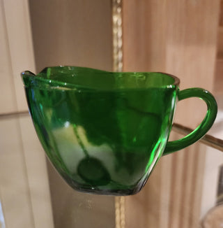 MCM Creamer/Sugar Set Green Anchor Hocking RSV