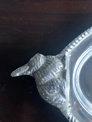 Vintage Pewter Oval Bunny Tray MTS