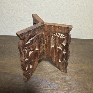 Vtg Carved Teak Wood Folding Plant Stand MTS|81078
