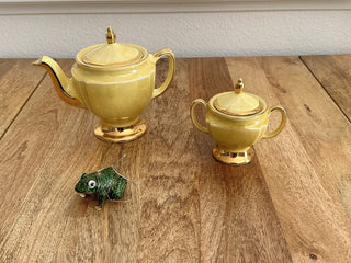 Faro Yellow & Gold Teapot and Sugar Bowl Set MTS