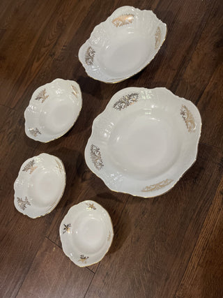 Vintage Thun Bernadotte 5 Pc Graduating Size Bowls RCD
