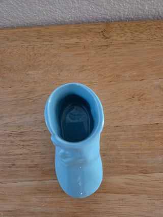 Vintage Light Blue Ceramic Baby Shoe Planter|98780