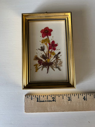 Vintage small dried pressed flower frame RSV|101220