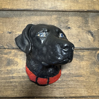 Vintage Handpainted Ceramic Black Labrador Bust MTS|145499