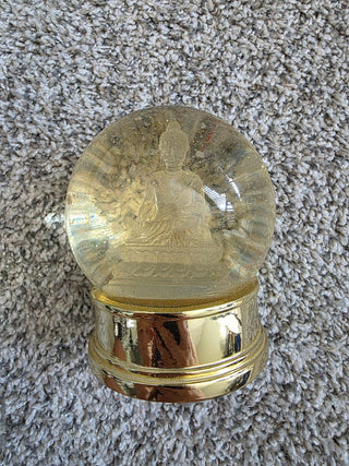 Buddha glass ball with glitter|82378