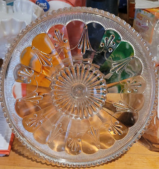 Clear Sandwich Glass Cake Plate Rcd|33673