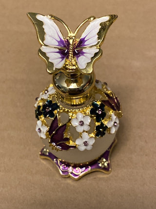 White Purple Butterfly 0.5 oz Perfume Bottle w/wand RSV|80860