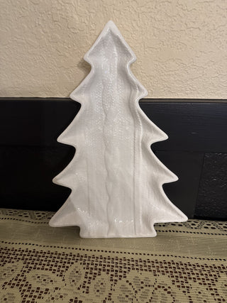 Vintage Hallmark White Christmas Tree Platter 13 inches tall - RCD|125967