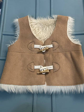 Baby GAP Faux Suede/Fur Vest Sz S/M RSV|136234