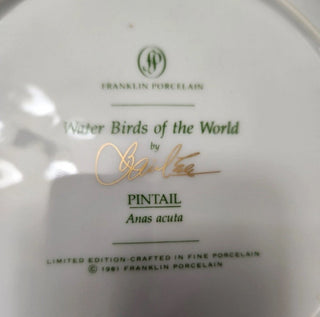Franklin Porcelain Water Birds of the World Pintail LE Limoges Basil Ede  1981 #47 VV MTS|99445