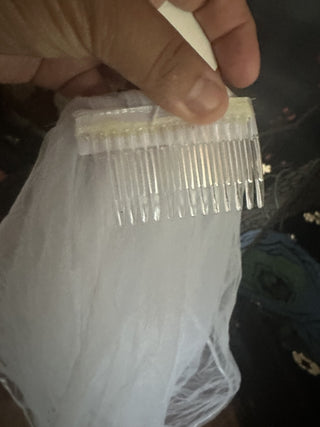 Two Tier Comb Veil White Bachelorette, Bride Wedding short Tulle  #62 VV MTS|74993