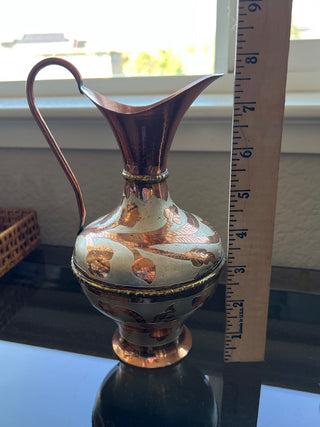 Vintage etched copper pitcher|70031